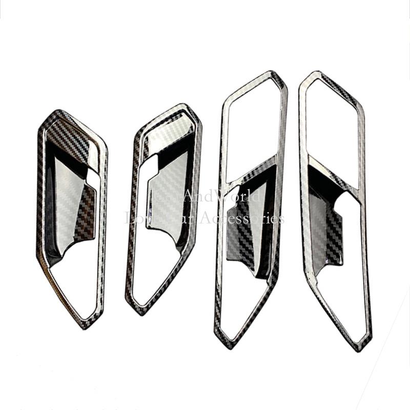 ABS fibră de carbon interior mâner ușii suport bol ornamente capac autocolant accesorii auto pentru Volkswagen VW Tiguan