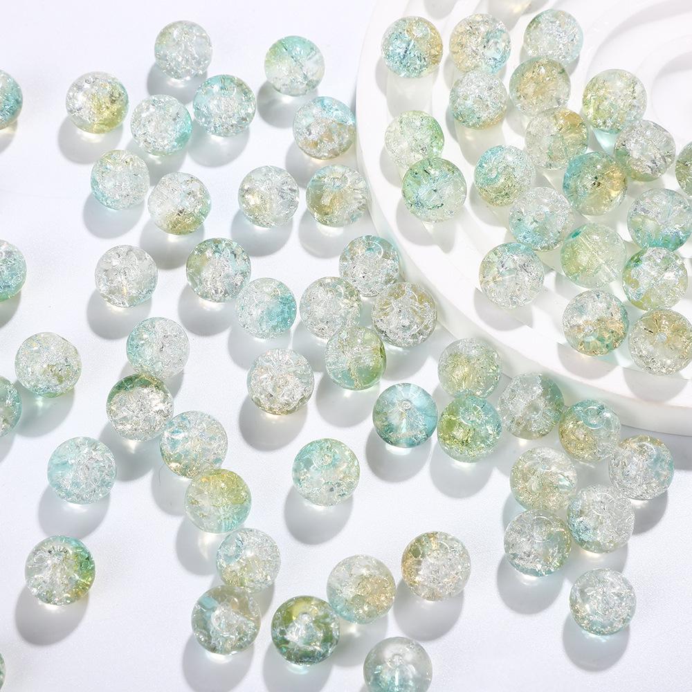 10mm Zweifarbige Crackle-Glasperlen für DIY Armbänder und Halsketten im antiken Stil