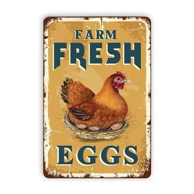 Vintage Metal Tin Sign Wall Art Rustic Kitchen Decor 12x8 Inch