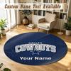 Round Rug Custom NameDallas Cowboys Pattern Non Slip Carpet Home Floor Decor