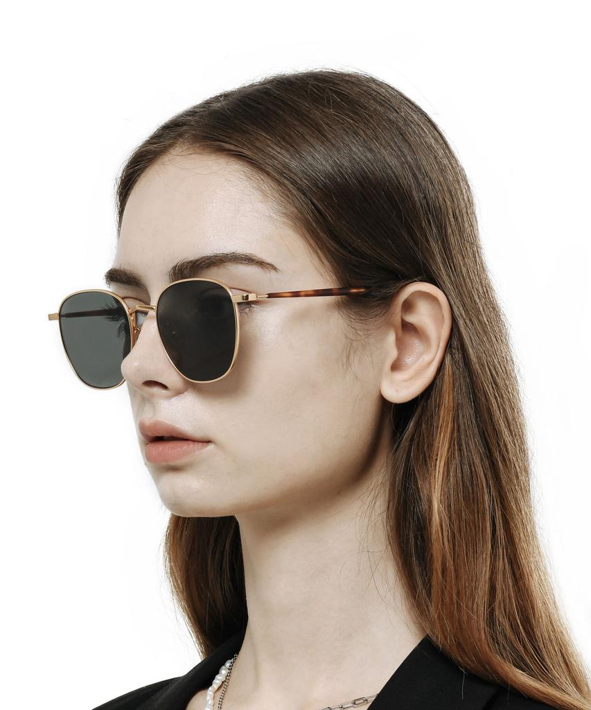 Peisyeon Anita (C2) Anita Gold Matte Metal Frame Sunglasses