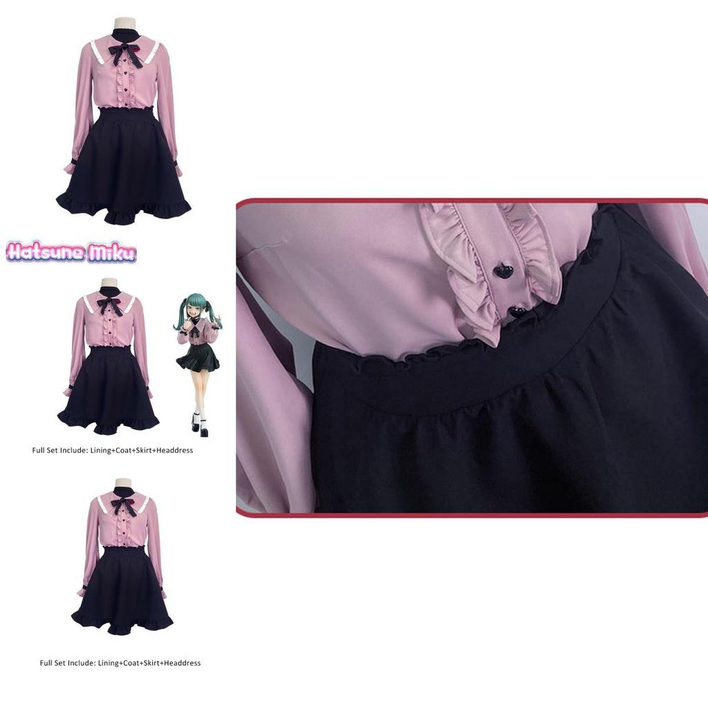 Hatsune Miku Vampira Cosplay Fantasia Vestido Uniforme Roupa Festa a Fantasia de Halloween