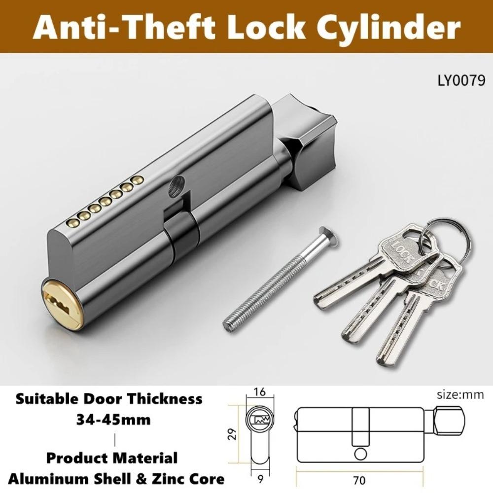 

Zinc Eccentric Lock Cylinder Copper With Keys Interior Door Lock Aluminum Alloy Replaceable Door Lock Accessories Home Security
