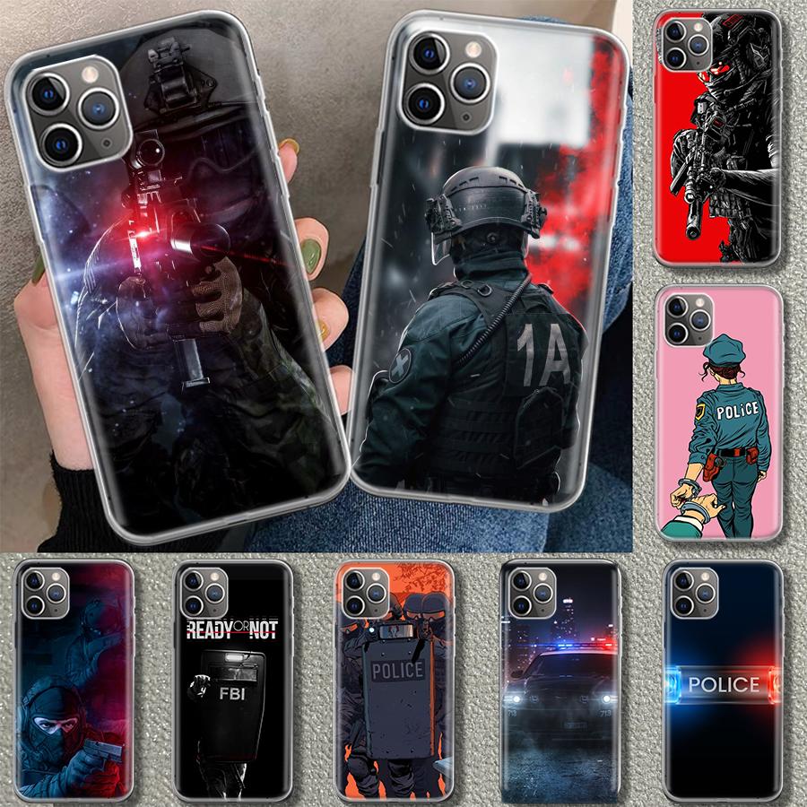 Police SWAT FBI Phone Case Cover for iPhone 18 11 12 13 Mini 14 15 Plus 16 Pro Max 17 Air 7 8 + SE Art Customized Fundas 11 12 13 M