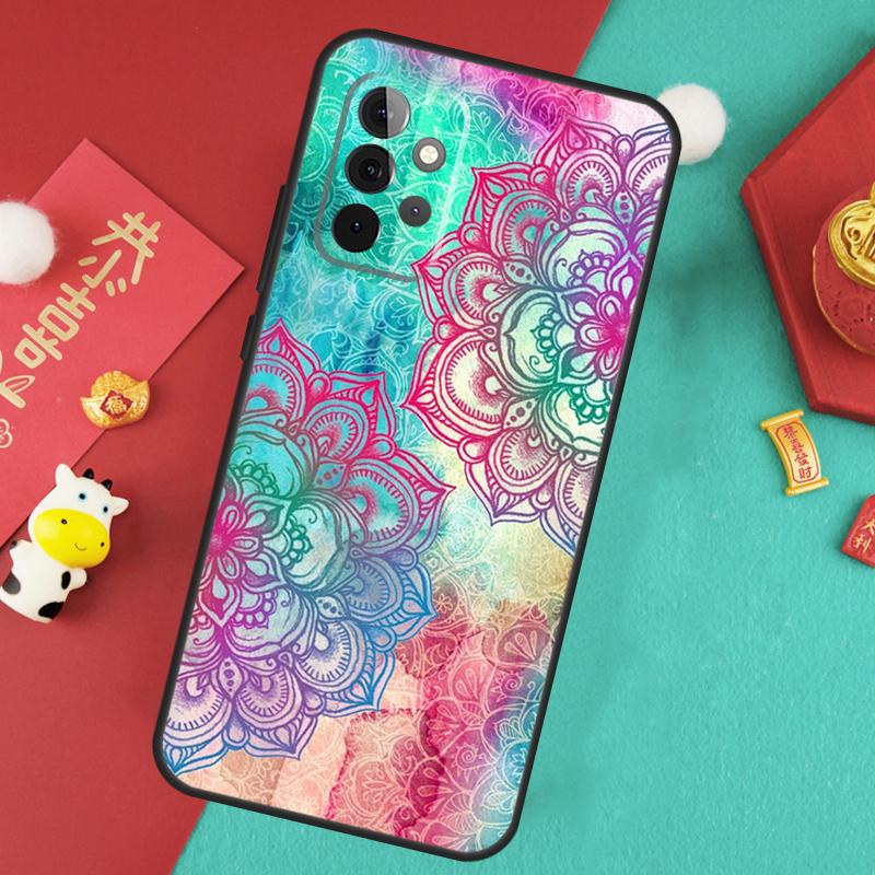 Elegant Mandala Floral Design Case For Samsung Galaxy A13 A33 A53 A15 A25 A35 A55 A54 A34 A14 A71 A51 A12 A32 A52 Cover