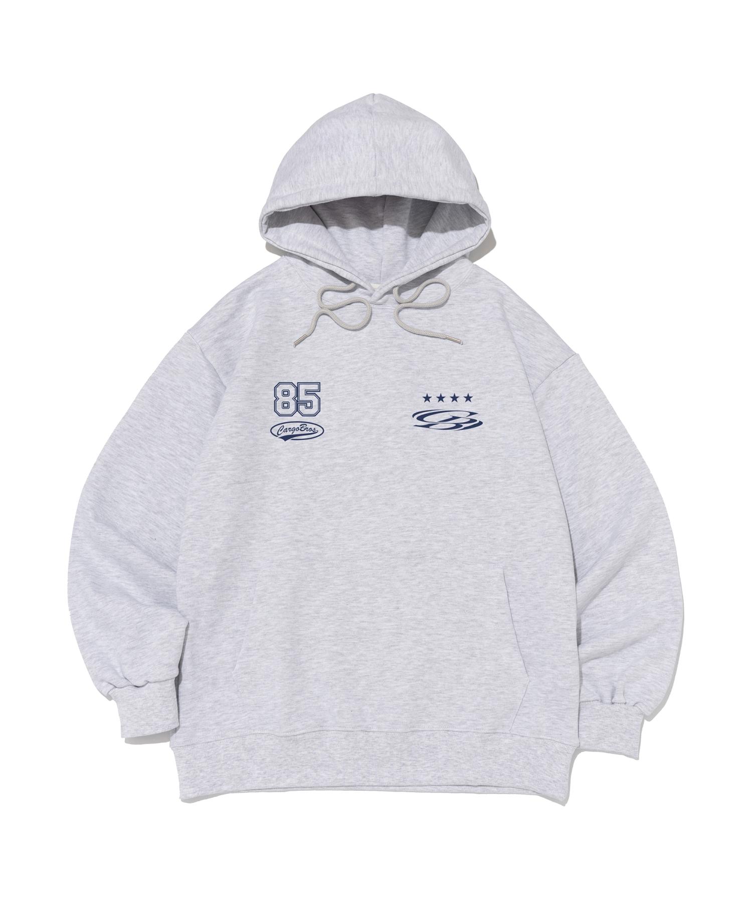 Cargo Bros Star Circle Logo Oversized Hoodie (Light Gray) S