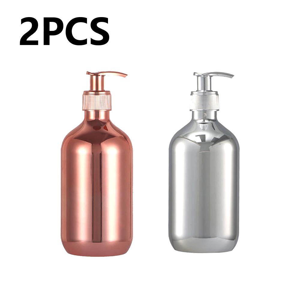 500ML Shower Gel Bottle PET Gold Silver Rose Gold Black Transparent Two-piece Shower Gel Bottle Household Bathroom Supplies