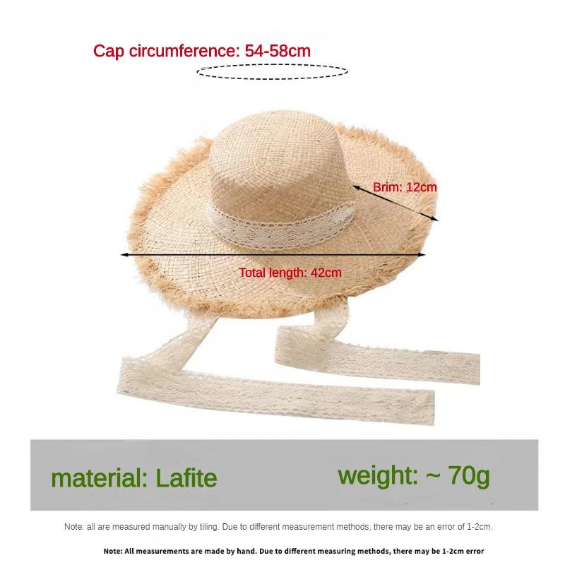 Fashion Handmade 100%natural Raffia Dame Top Big Brim Straw Hat Beach Girl Holiday Panama Sunscreen Breathable Sun Hat sale