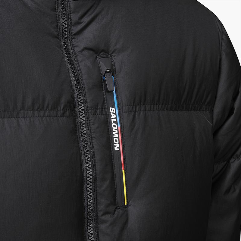 SALOMON Contour Sportstyle Series Down Comfortable Stand Collar Warm Solid Color Down Jacket Men Jackets Black C25808