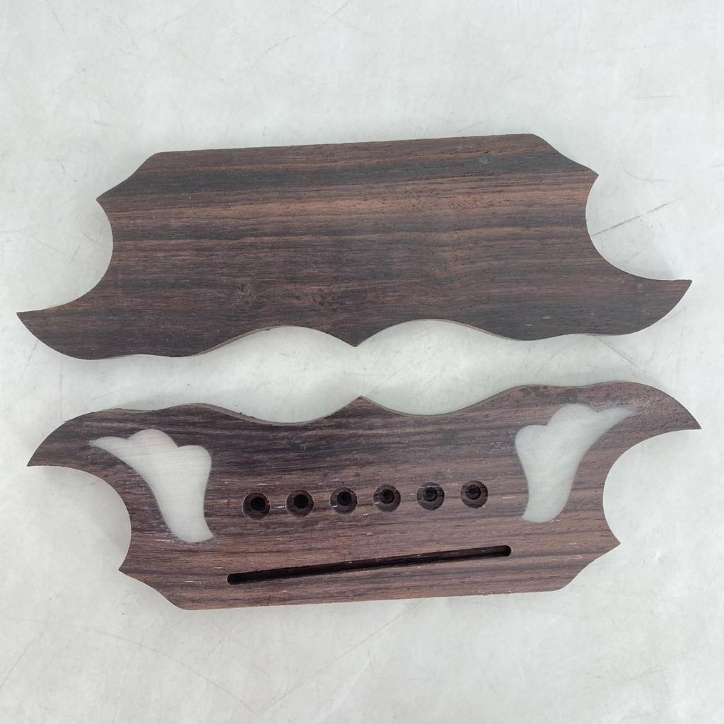 Rosewood Guitar Bridge Decorative Curved with Saddle Slot