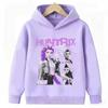 2026 Kinder Kpop Dämonenjäger Lila Hoodie - Warm, Lässig und Locker geschnitten für Jungen & Mädchen