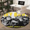 1pc Johnny Hallyday Music Album Round Carpet Painted Printed Circular Carpet, Home Door Mat, Outdoor Travel Protection Carpet