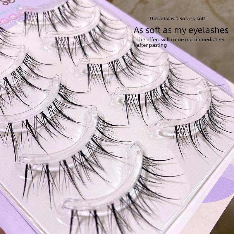 Mengji Shangpin M08 Airy Sunflower Fairy False Eyelashes - Natural Transparent Thin Stem