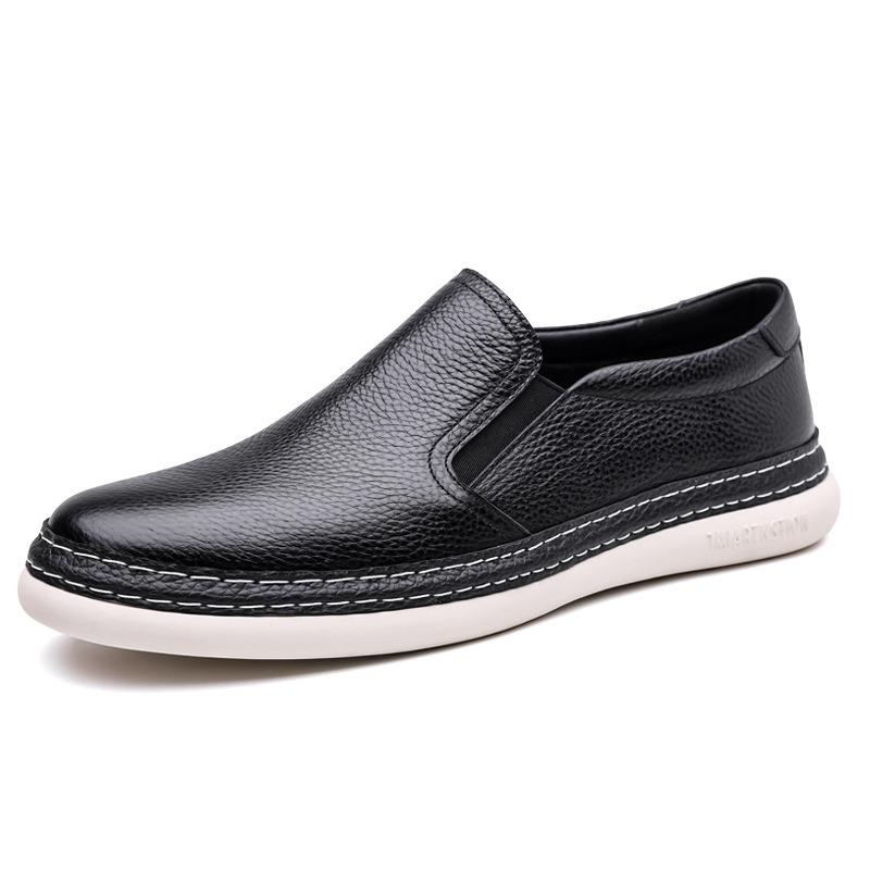 Casual Shoes Men's New First-layer Cowhide Foot Cover Men's Leather Shoes Versatile Simple Leather Men's Shoes