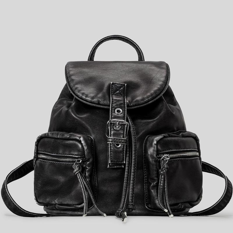 

Retro Backpack Small Backpack Trendy and Fashionable Travel Bag for Women High-end Schoolbag for College Students сірий колір/чорний