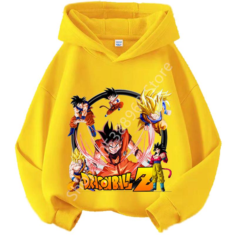 Dragon Ball Chibi Characters Kids Hoodie 100-160 Size 3-12 Years Boys Casual Sporty Children's Sweatshirt