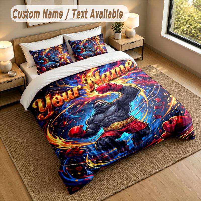 Decorative Artwork Theme Personalized 3Pcs Bedding Set Custom Text & Name 1 Sheet 2 Pillowcases Household Bedding 1pc
