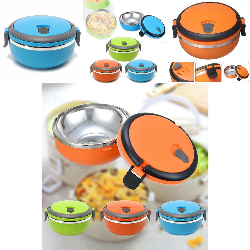 Modern Minimalist Stainless Steel Round Lunch Box For Adults 5l Capacity Multiple Layers Microwave Incompatible