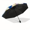 1pc Little twin stars Sanrio Pattern Automatic 3-Fold Umbrella, 8 Iron Frames, High-Value Folding Umbrella, Suitable for Office, Travel and Outdoor Ad