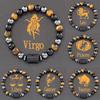 12 Zodiac Signs Natural Stone Bracelets Leo Capricorn Taurus Cancer Bracelets Girl Men Couple Friendship Jewelry Gift Bracelets FashionColor