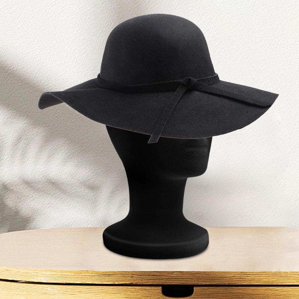 Manekinhuvud Skum Svart Sammet Mannekäng Manikin Huvud Perukdisplay Kosmetologi Skönhetsdisplay Modell för Smycken Hår