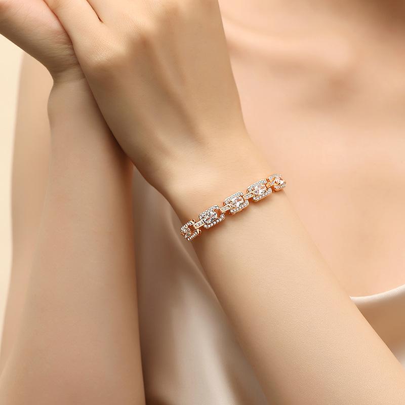 Geometric Zircon Bracelet Light Luxury Temperament Trendy Women's Adjustable