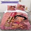 betty boop Pattern Bedding uilt Set uilt Cover Pillowcase Home Decoration Birthday Gift (1 * duvet cover + 2 * pillowcase without core)