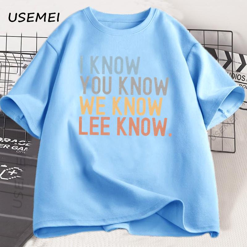 

Я знаю, что ты знаешь Ли Ноу футболка мужская женская с принтом короткий рукав хлопковая футболка лето круглый вырез свободные футболки мужская одежда 4XL