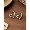 1pair Heart Shaped Hoop Earrings, Elegant Jewelry Gift For Valentine's Day, Daily Wear For Women Valentines,Mom,Mother,Mother's Day,Gift