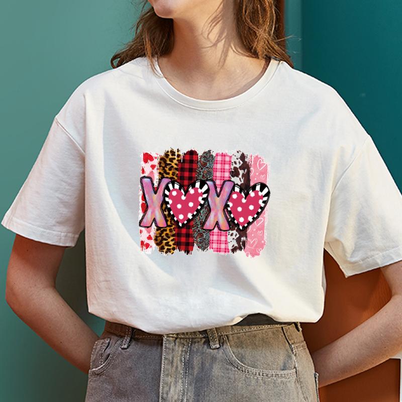 Iron On Patch Xoxo Valentine Clothes Stickers Parches Ropa T-Shirt Heat Press Appliqued Hoodies Diy Thermal Patches