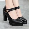 Scarpe Cheongsam alla Moda Punta Acuta Basso Taglio Eleganti Monocolore Velcro Tacchi Altissimi Scarpe Singole per Donna Primavera e Autunno