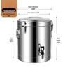 Large Capacity Stainless Steel Insulated Bucket for Porridge, Rice, Tea, and Hot Water