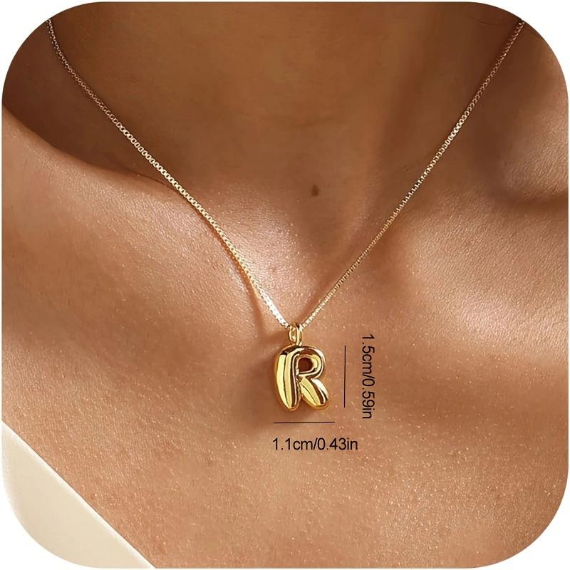 CARLIDANA New Female Pendant Chubby Mini Bubble Letters Stainless Steel Gold Plated 26 English Alphabet Letter Fashion Woman