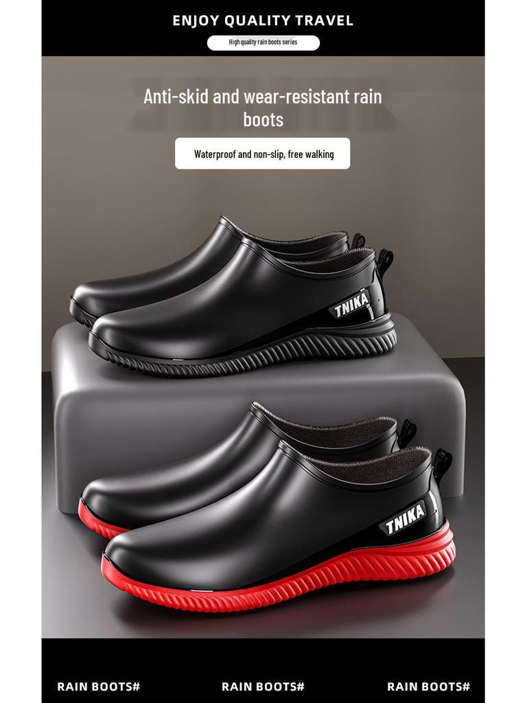 Men's Low-Top Slip-On Anti-Slip Rain Boots