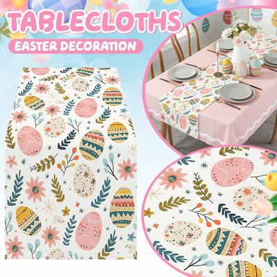 Happy Easter Egg Table Runner Easter Spring Decorations For Tables Indoor Home Party Decor