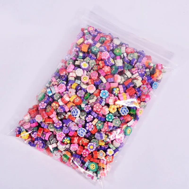 100Pcs/Lot 0.4cm Soft Pottery DIY Slime Fluffy Accessories Fruit slices Filler For Polymer Clay Toy For Children slime supplies
