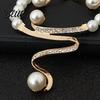 Faux Pearl Necklace And Earrings 1 Set Wedding Jewelry Women