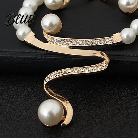 Faux Pearl Necklace And Earrings 1 Set Wedding Jewelry Women