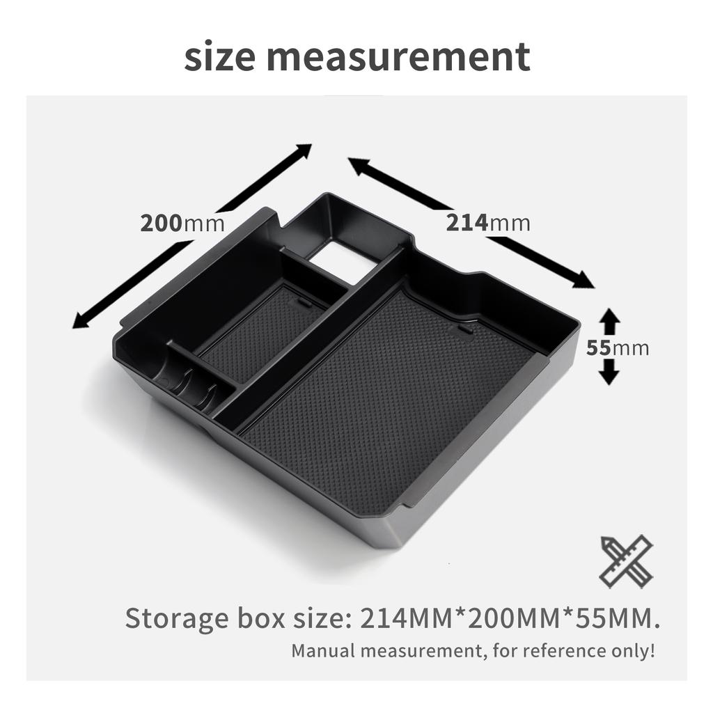 For Ford Ranger (Only Fit E-brake Version) 2024 2025 Armrest Storage Box Car Tray Organizers Accessories Tidying Black