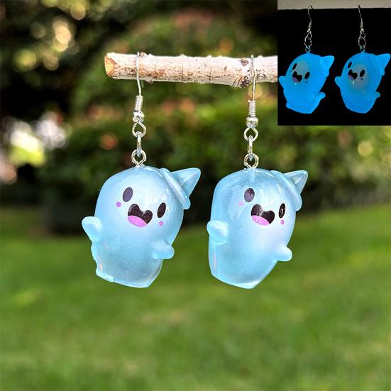 Ghost Earrings Glow-in-the-Dark Ghost Pendant Earrings for Women Decor, Fun Cute Earrings, Ghost Necklace for Women Halloween Jewelry