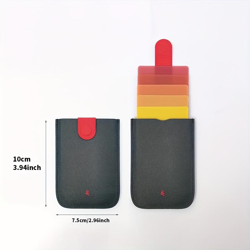 Colorful Gradient Pull-Out Card Holder, Layered Card Holder for 5 Cards, Classic Style, Magnetic Closure, Oxford Material, Hand Washable