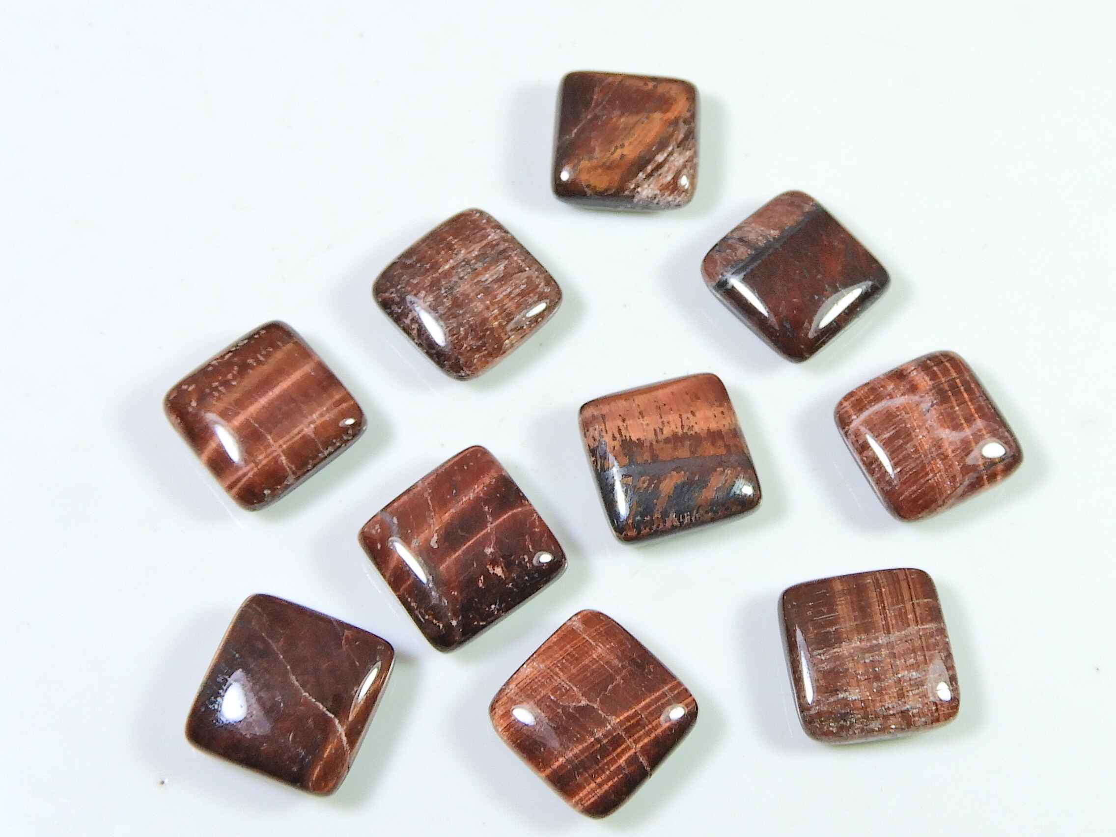 

54Cts. AAA Red Tiger Eye Octagon Cabochon Loose Gemstone 10Pcs Lot 11X11MM RQ-2022