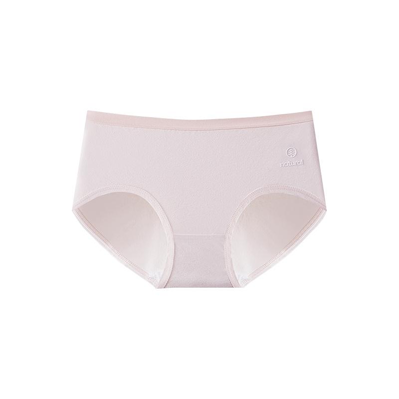 Female Spring and Summer Thin Cotton 7A Antibacterial Breathable Non Trace Middle Waist Triangle Briefs