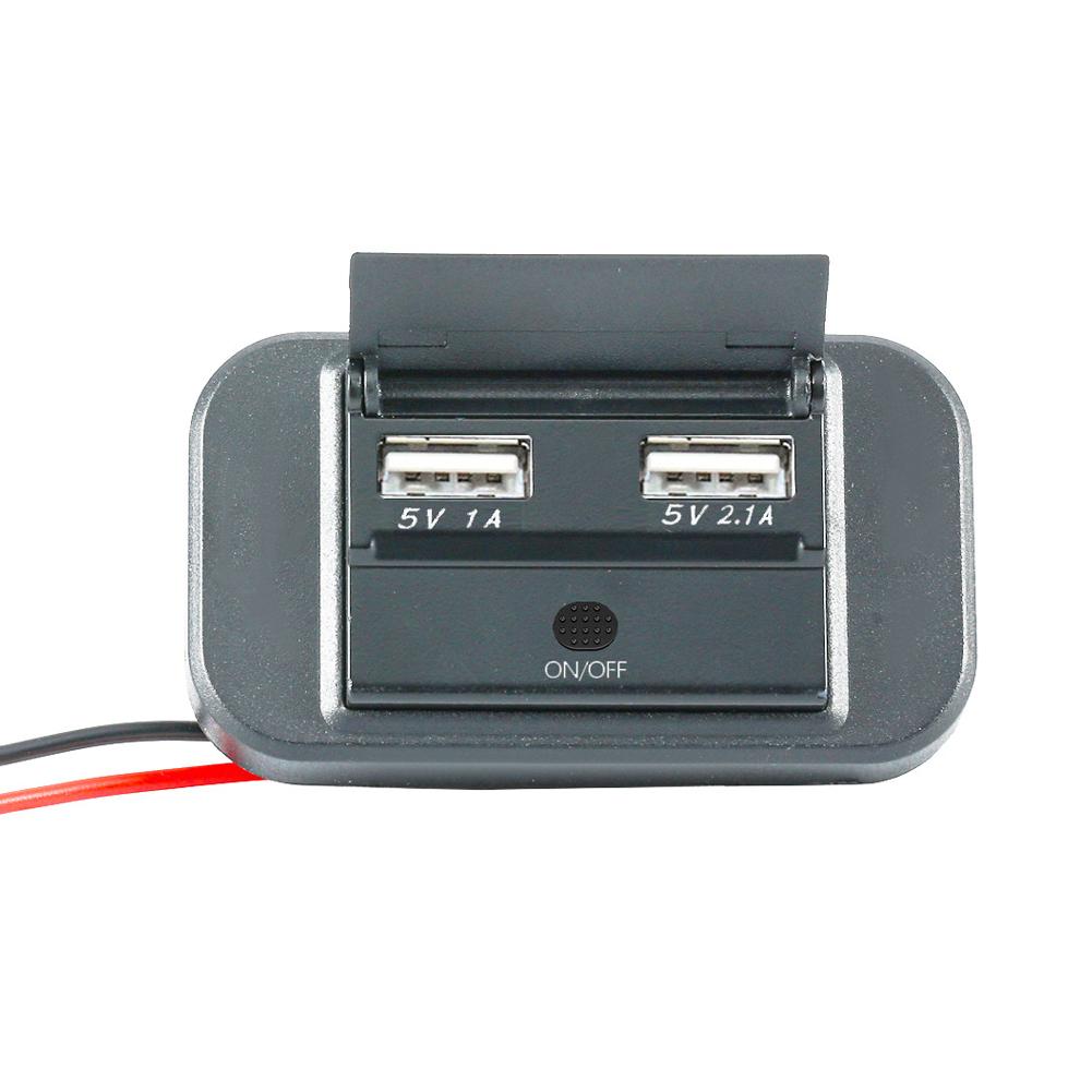 Quick Charge PD Type C Dual USB Ports Car Bus Charger Socket Adapter 12V/24V USB Power Panel With Swith For Marine Motorcycles