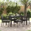 vidaXL 5-piece Garden Dining Set with Cushions In Black Poly Rattan 3334857