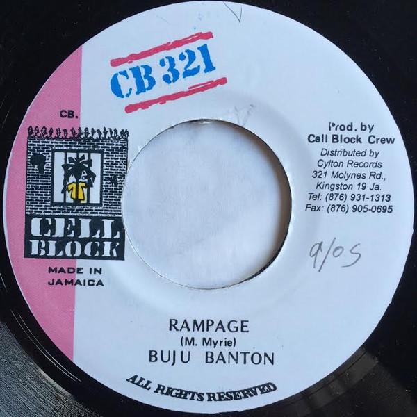 7inch Record BUJU BANTON - Rampage NONE Cell Block 321 Jamaica Reggae, Ska & Dub Used