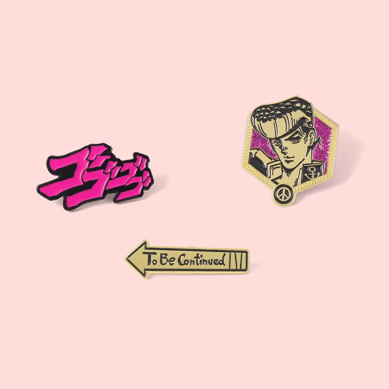 Jojo Brooch Anime Pin Vibrant Metal Badge Unique Cartoon Design For Fashion Lovers