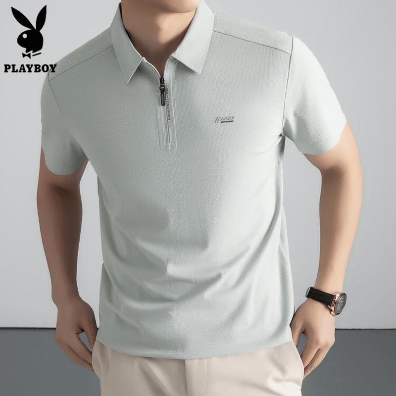 

Playboy Men s Short Sleeve Nylon Spandex Polo Shirt 58