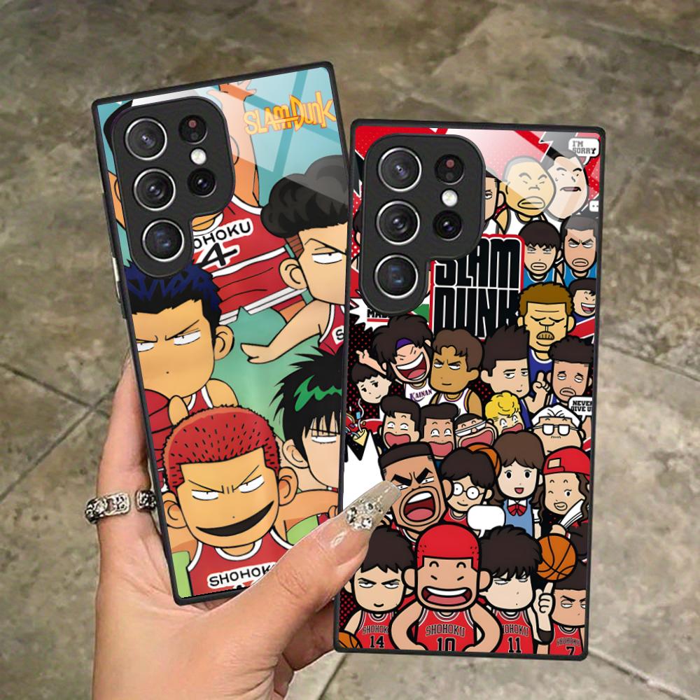 Anime Slam Dunks Phone Case for Samsung Galaxy A56 55 54 53 52 51 36 35 34 23 16 15 5G Glass Colorful Cover Smartphone Luxury