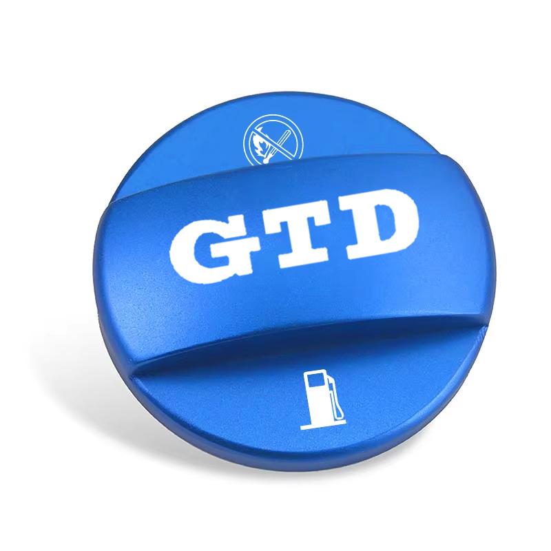 

2026 Hot For VOLKSWAGEN VW 1PC Car Fuel Cap Alloy Oil Box Lid Petrol Tank Cover for For Volkswagen VW GTD Logo Rline Golf 5 MK5 синій